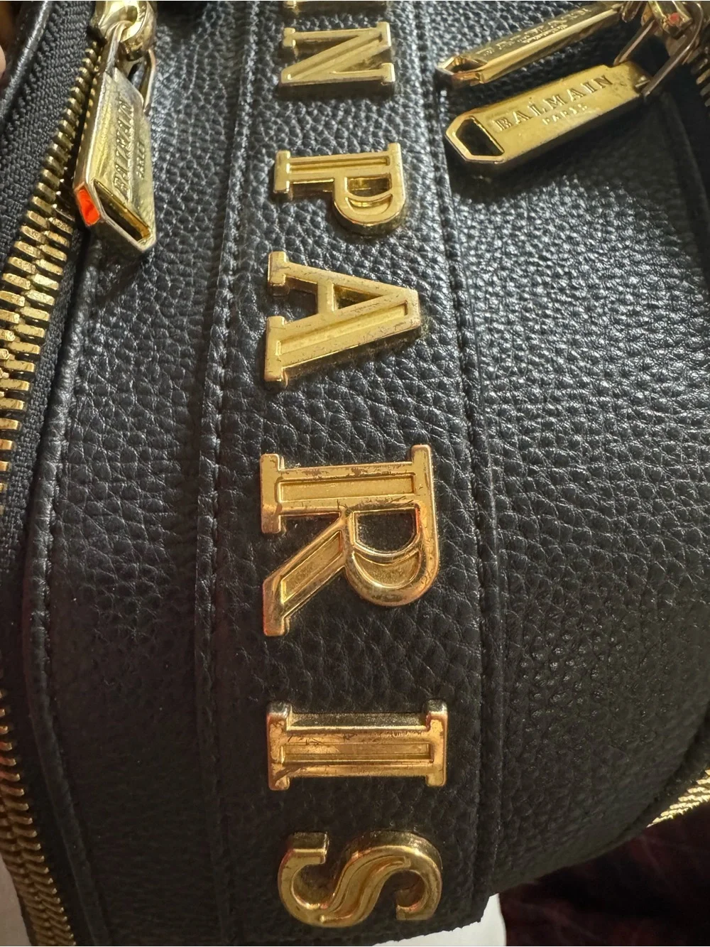 Balmain Paris 💯% Authentic Black Leather Studded Backpack with Gold Emblem - EUC